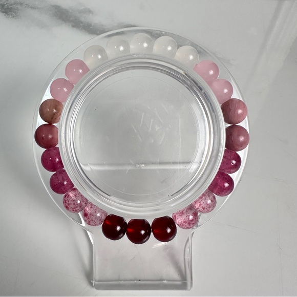 2 for $30 Simple pink love theme crystal beads bracelet, New Wrist Size 6”-7” - Picture 8 of 8